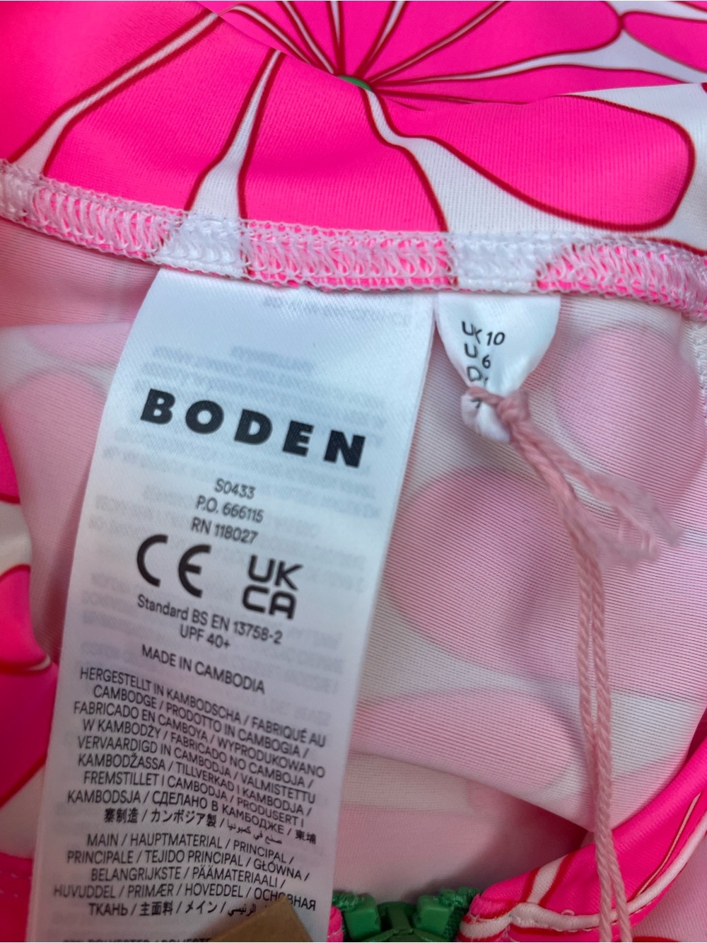 Boden Pink Long Sleeve Rash Guard Top - Picture 6 of 12